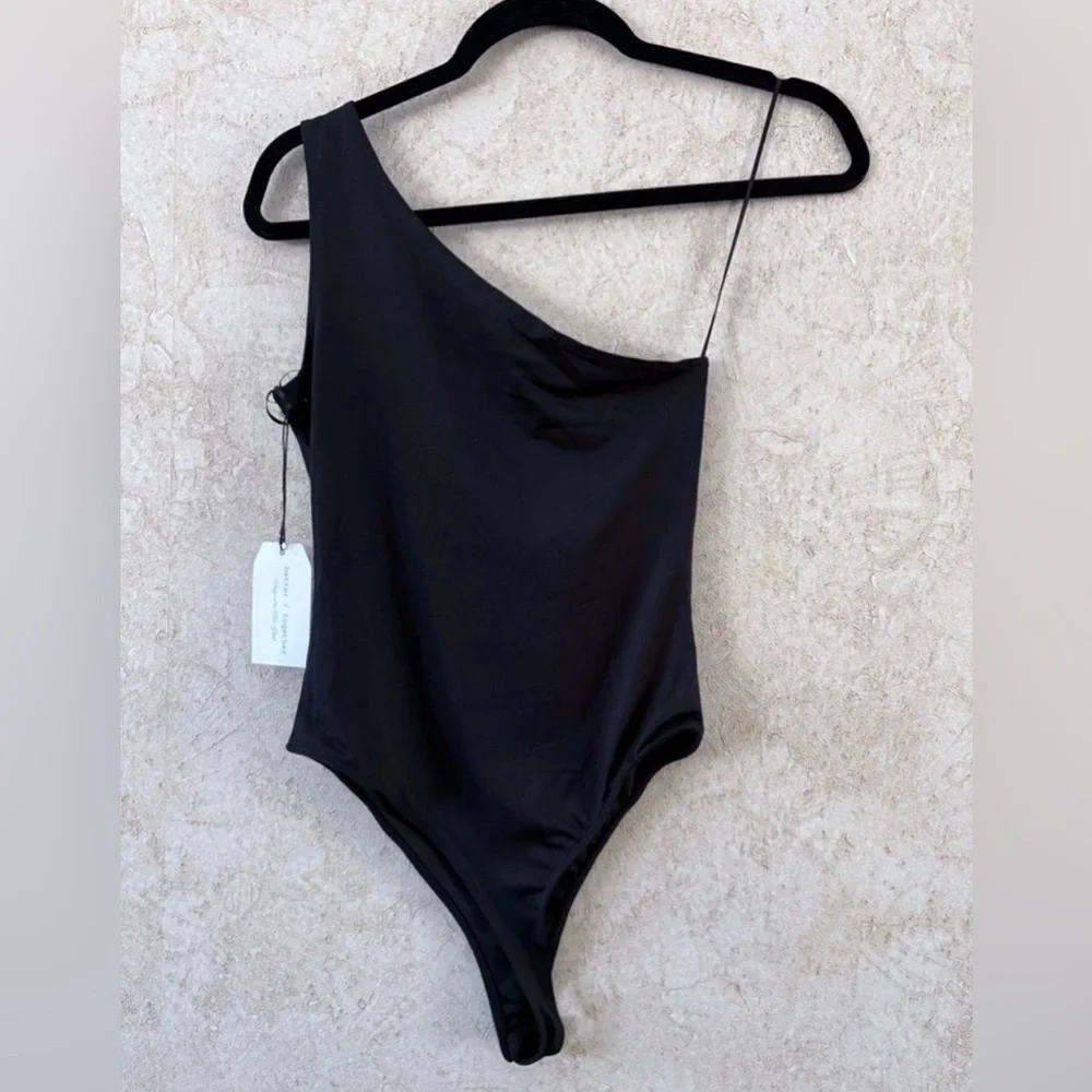 better / together Black One Shoulder Bodysuit